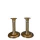 Pair of fluted column candlesticks in brass