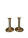 Pair of fluted column candlesticks in brass