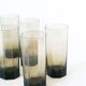 Set of 6 octagonal Long Drink glasses, smoked glass, design, 1970 - 15
