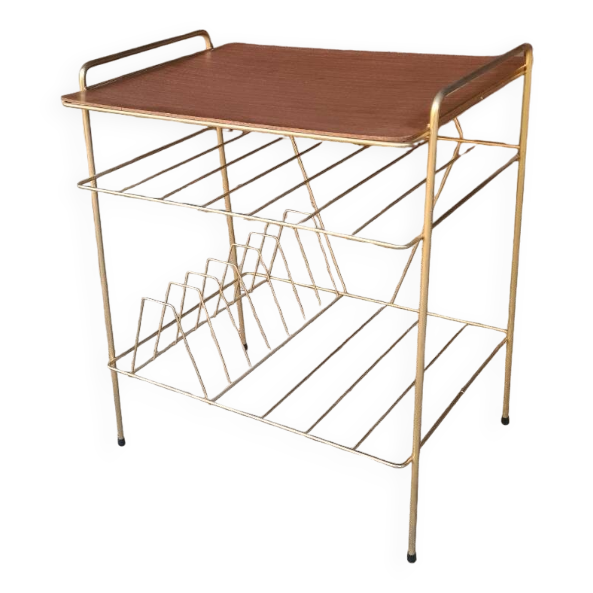 Vinyl storage side table