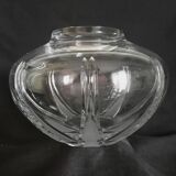 Cut crystal round vase in Art Deco style