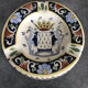 Ceramic ashtray painted coat of arms saint malo 14.5 cm