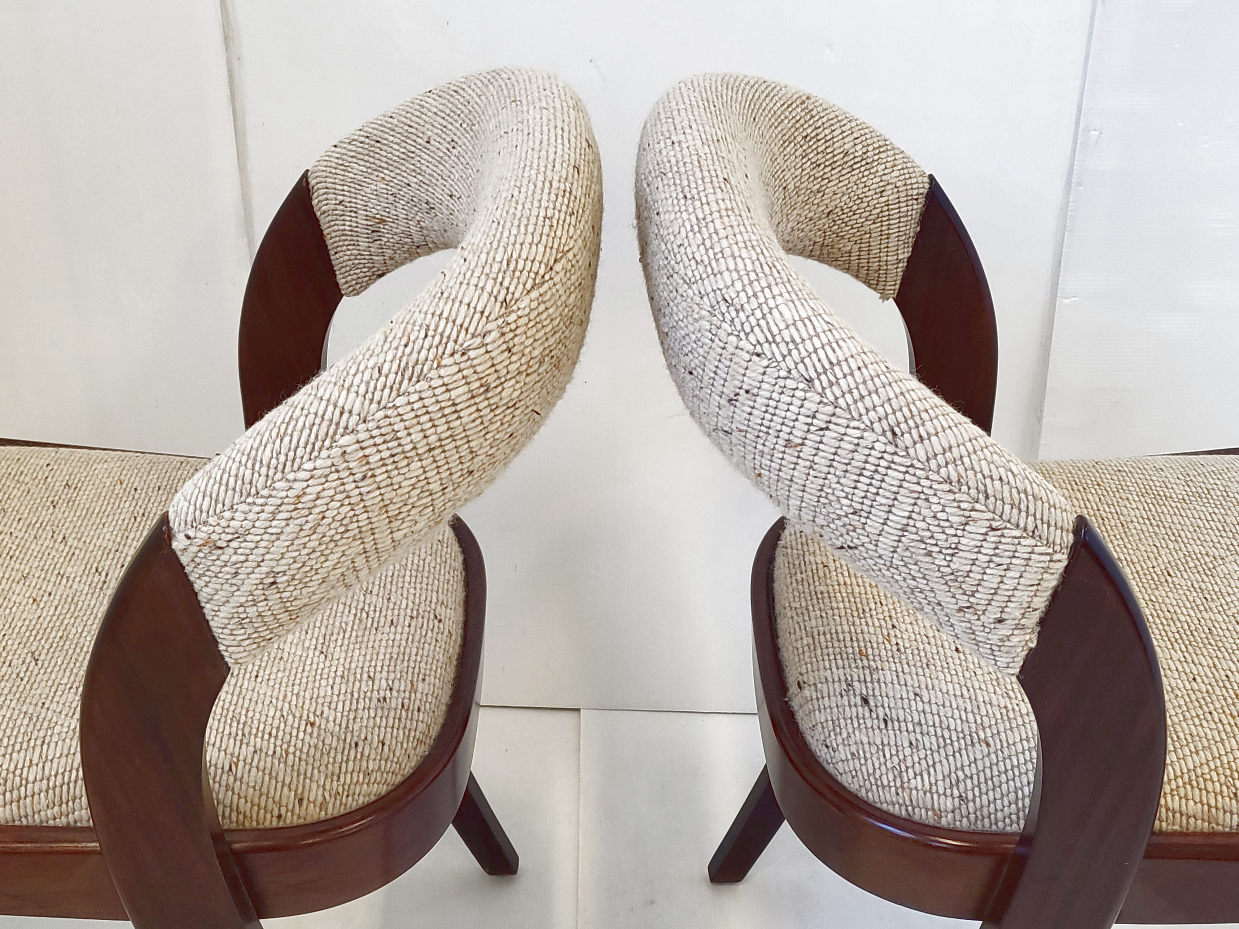 Paire de chaises gondole Baumann vintage 1970