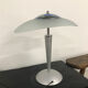 Gray lamp with oval frosted glass lampshade