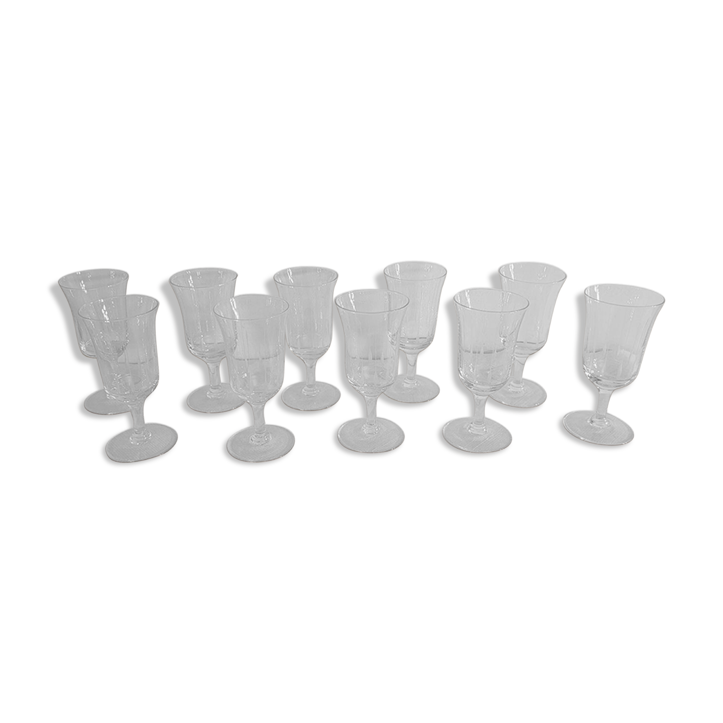 60's chiseled glass stemware