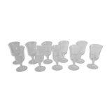 60's chiseled glass stemware