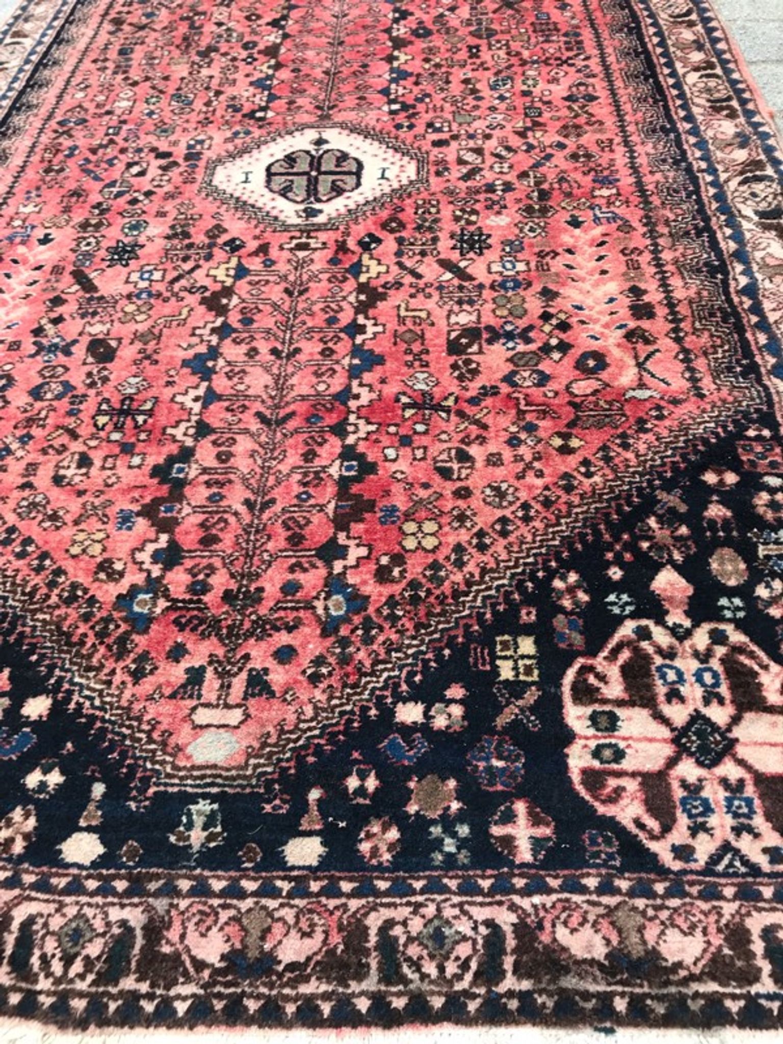 Abadeh rug Persian hand made vintage
