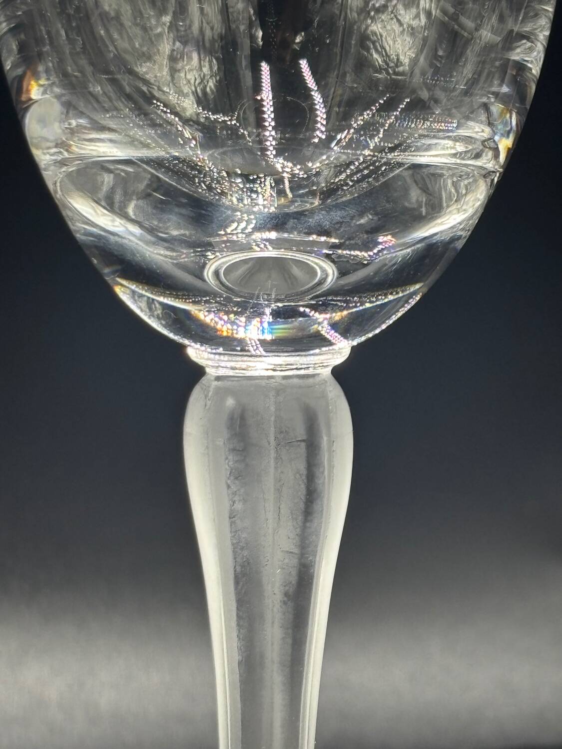 Lalique Royal signed champagne flutes
