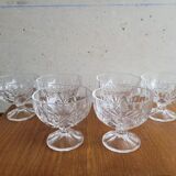 Set de 6 coupes à glaces en verre taillé