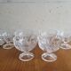 Set of 6 cut glass ice cream cups