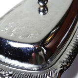 Silver-plated/inox vintage butter dish from the 1960s-1980s in Rococo style.