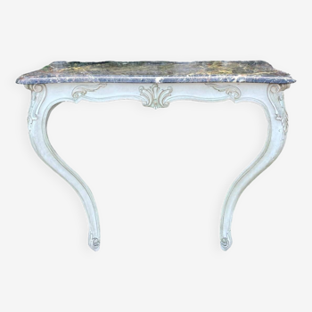 Wall console in painted, carved and molded wood in Louis XV style.