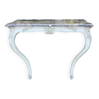 Wall console in painted, carved and molded wood in Louis XV style.