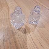 Cut glass salt and pepper shakers