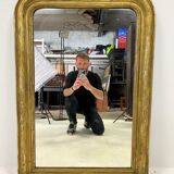 Louis Philippe 1850 mirror, chiseled, gilded with gold leaf