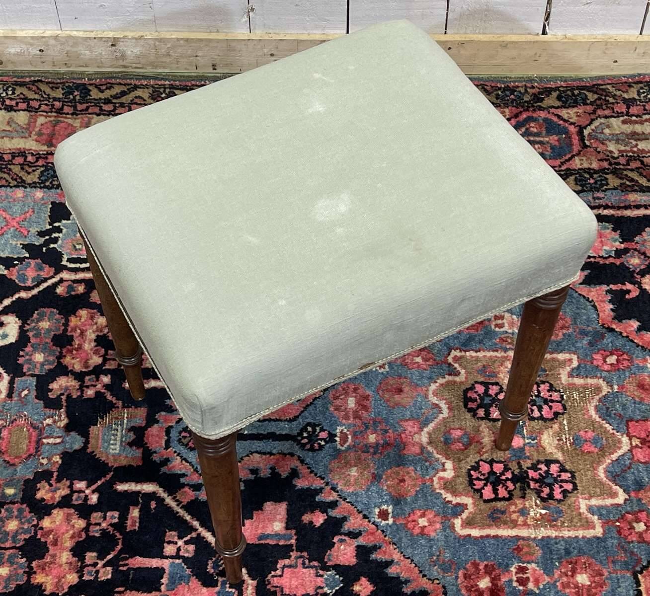 1950s English vanity stool in walnut.