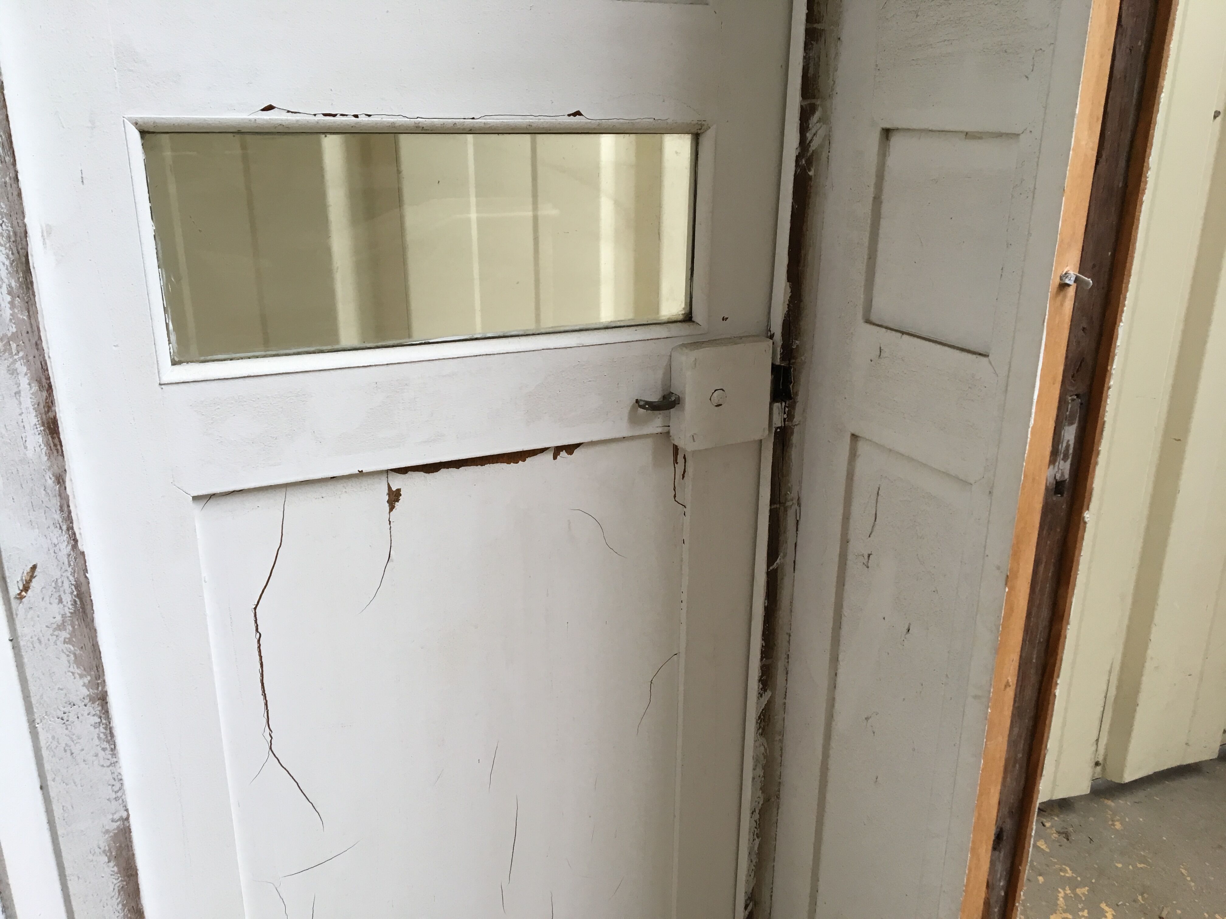 fire post cabinet of the old French bank in oak