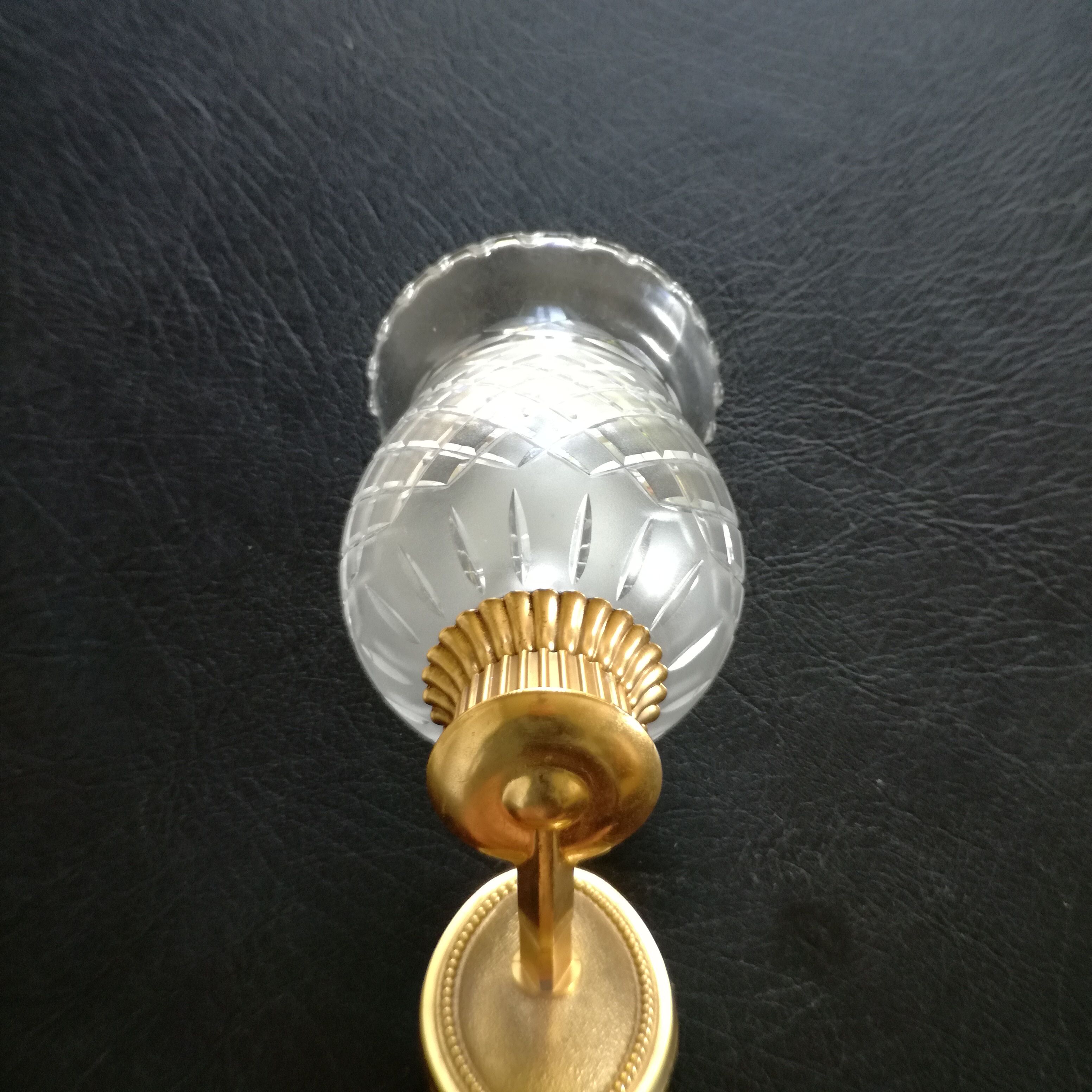 Brass and glass CT sconces, set of 2