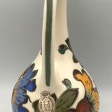 Ancien vase en porcelaine royal gouda hollande décor main signé, 18 cm