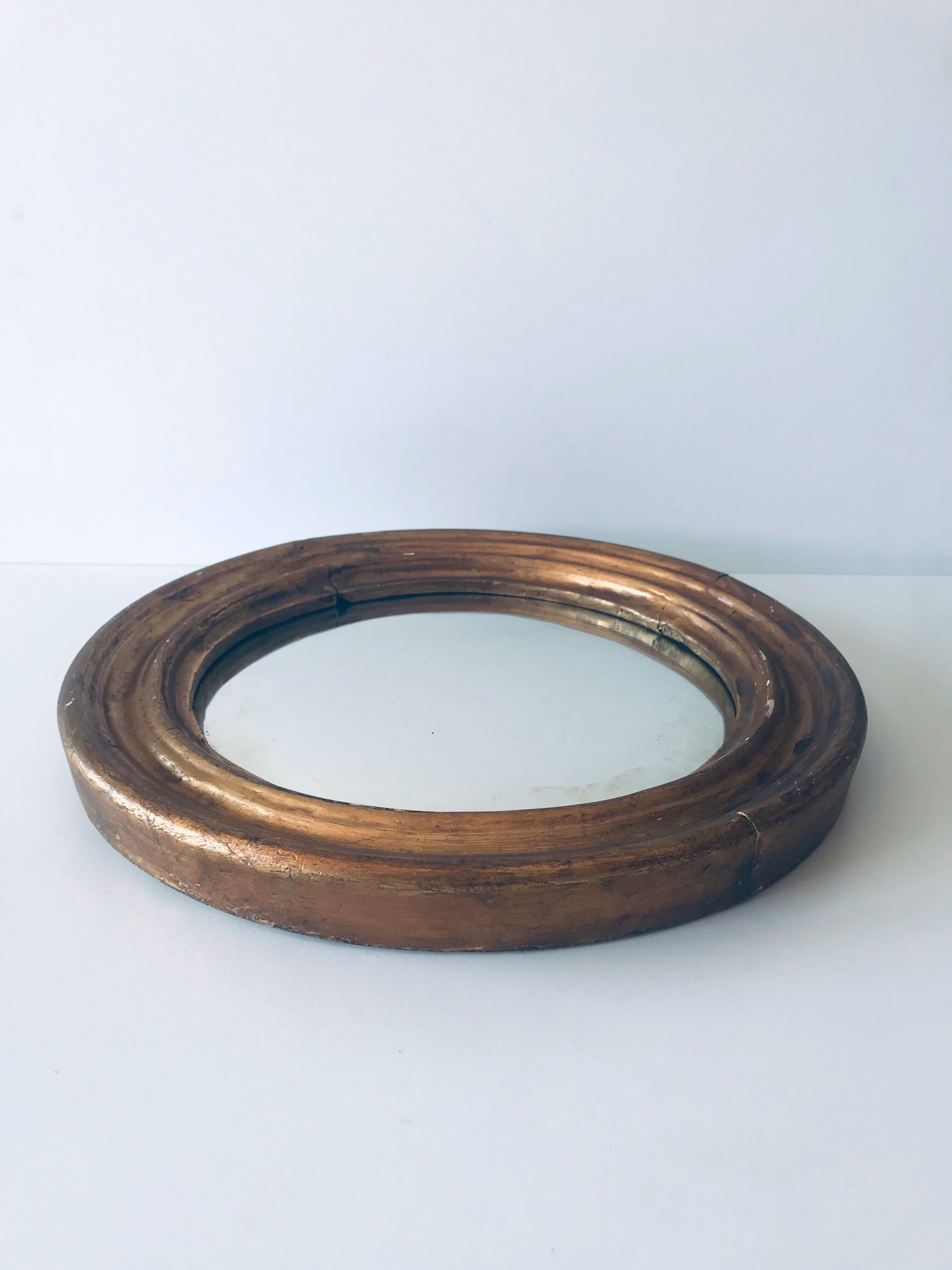 Ancient convex mirror, witch mirror 36cm