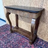 Old mahogany console, styel Restoration, nineteenth, marble top