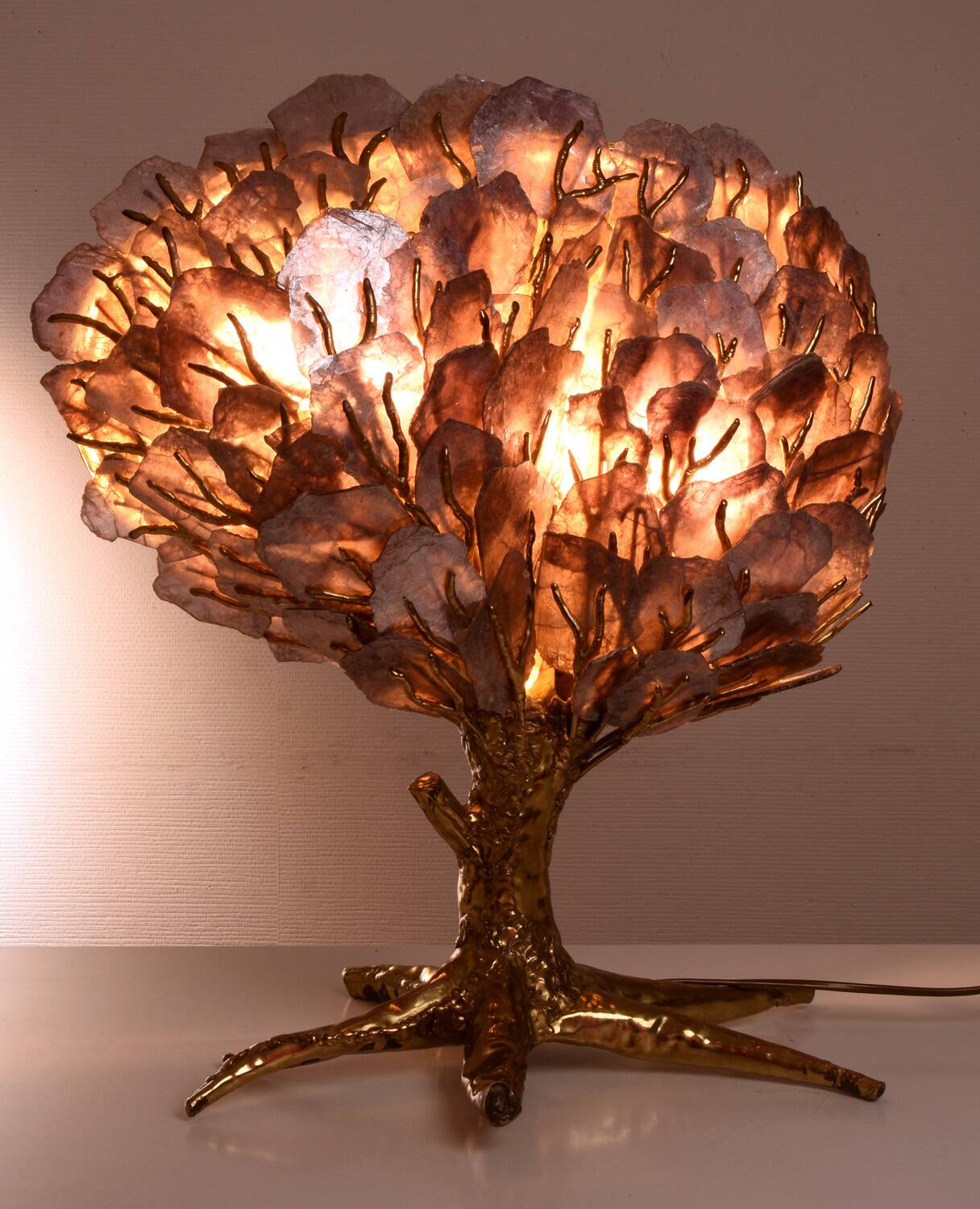 Mica foliage “tree” lamp