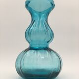 Vintage glass vase, blue