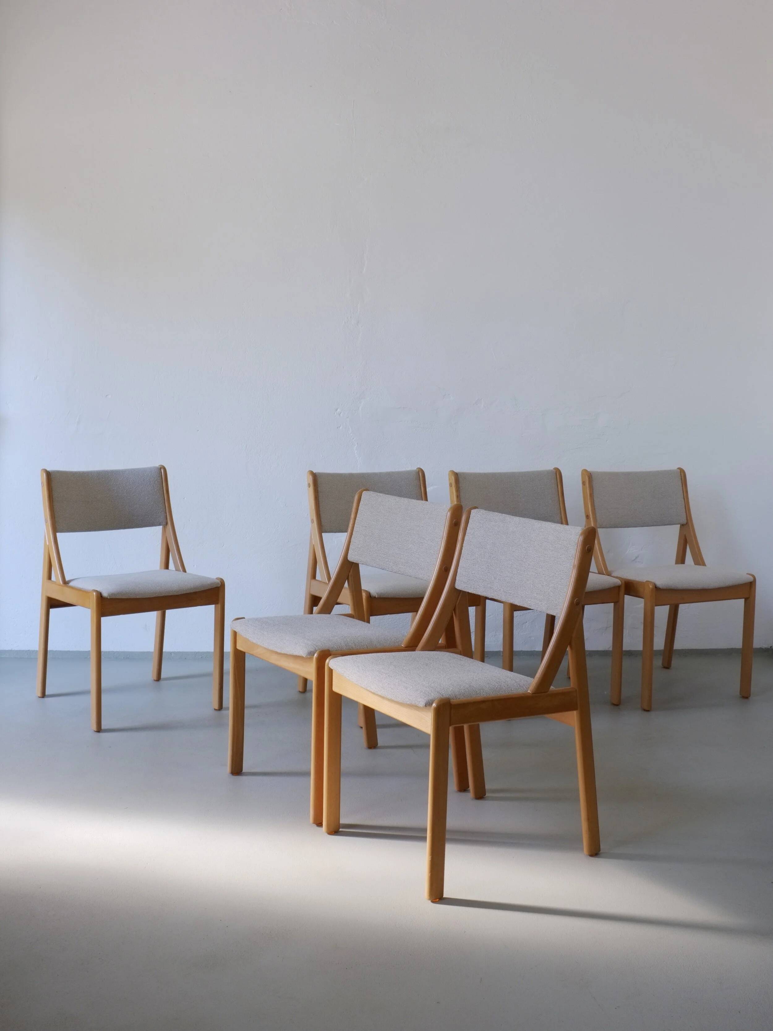 6 beechwood chairs | Thorsø Møbelfabrik | Denmark | 1980s