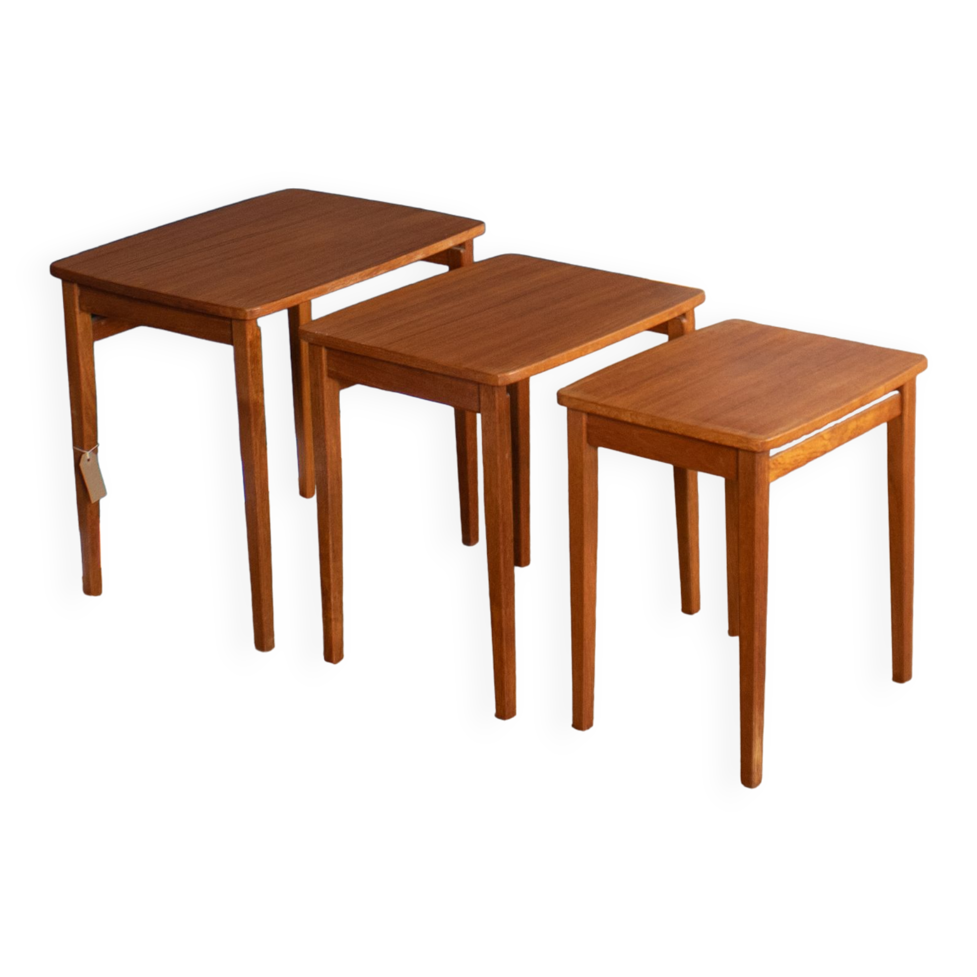Retro teak 1960s mid century nest of 3 side coffee tables
