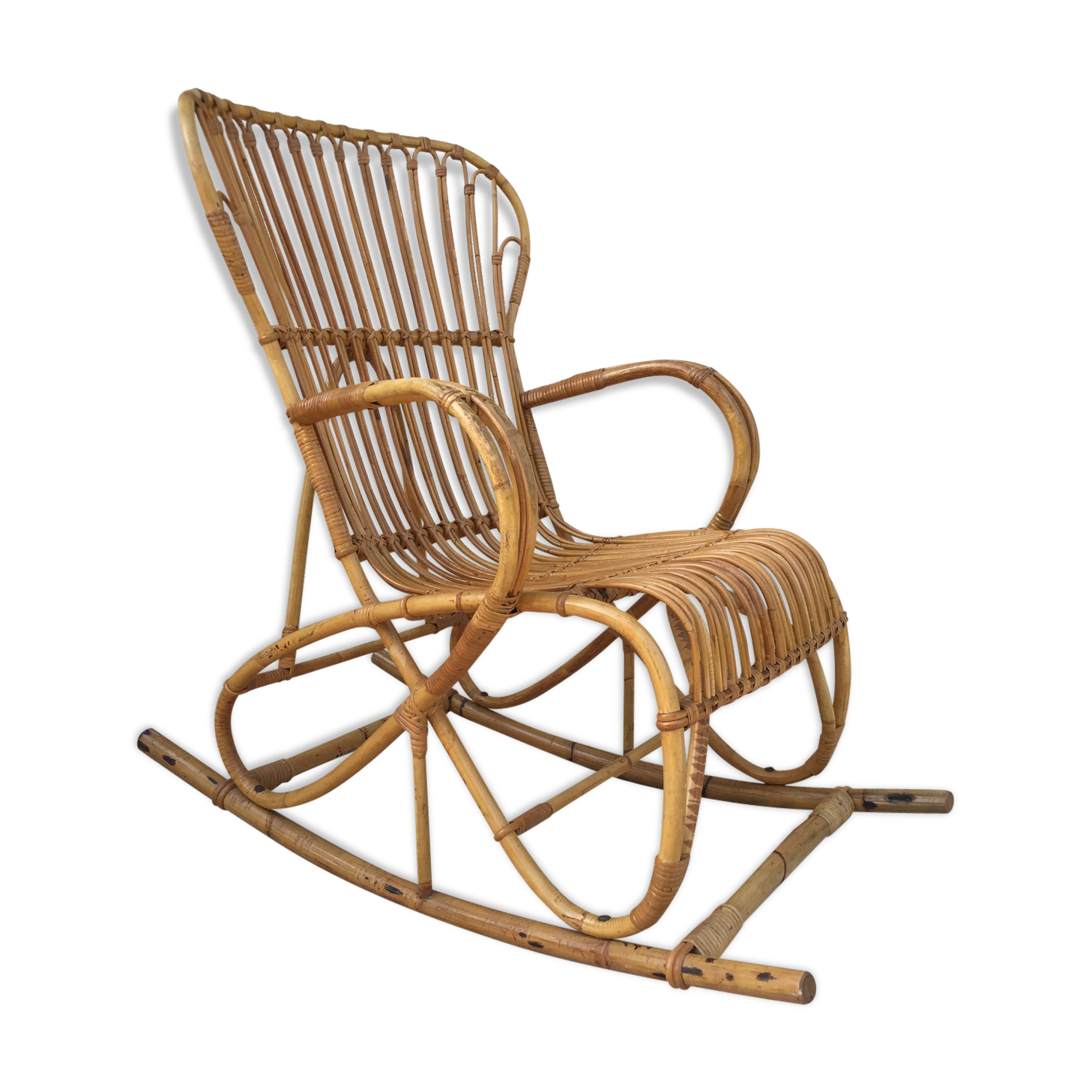 Rockingchair rotin 1960
