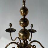 Small golden Dutch chandelier with 6 arms of light
