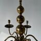 Small golden Dutch chandelier with 6 arms of light