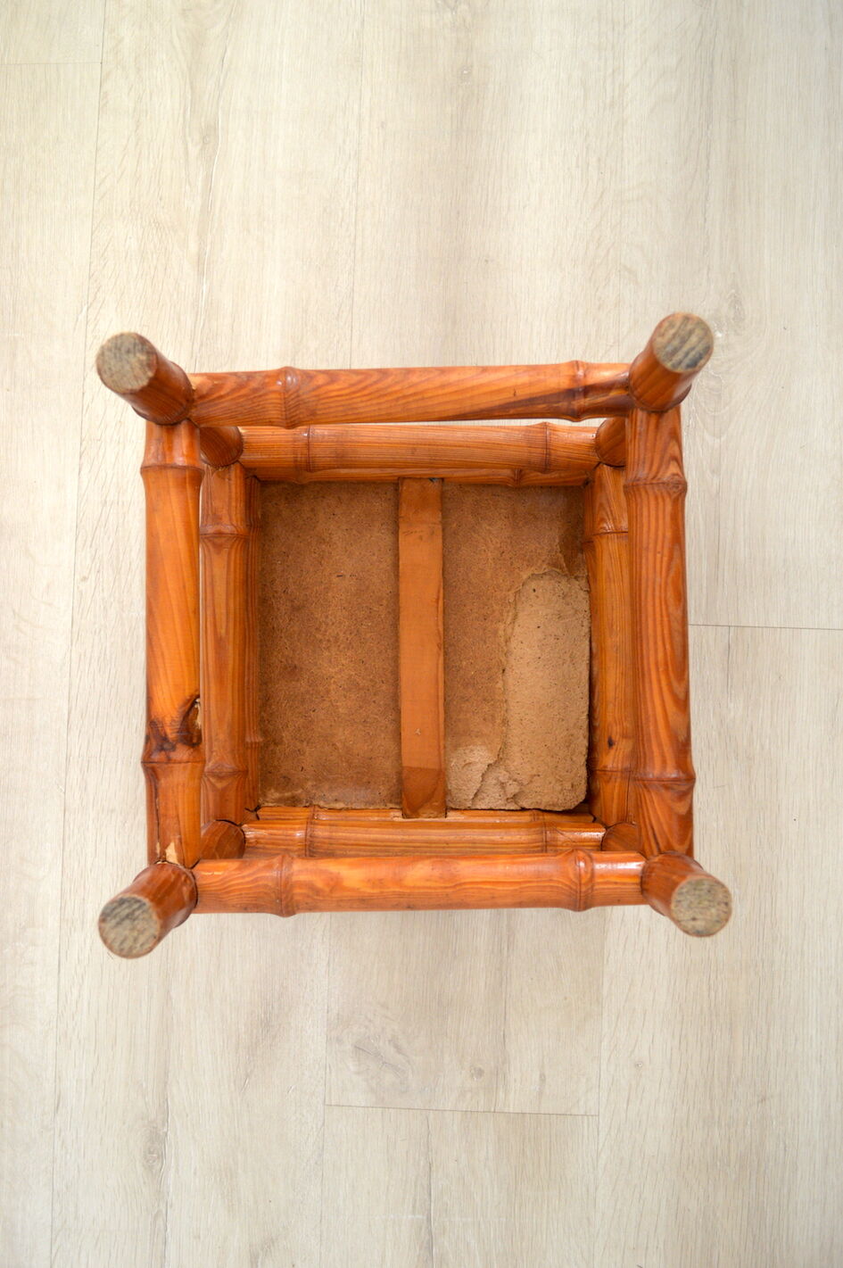 Wood and wicker coffee table