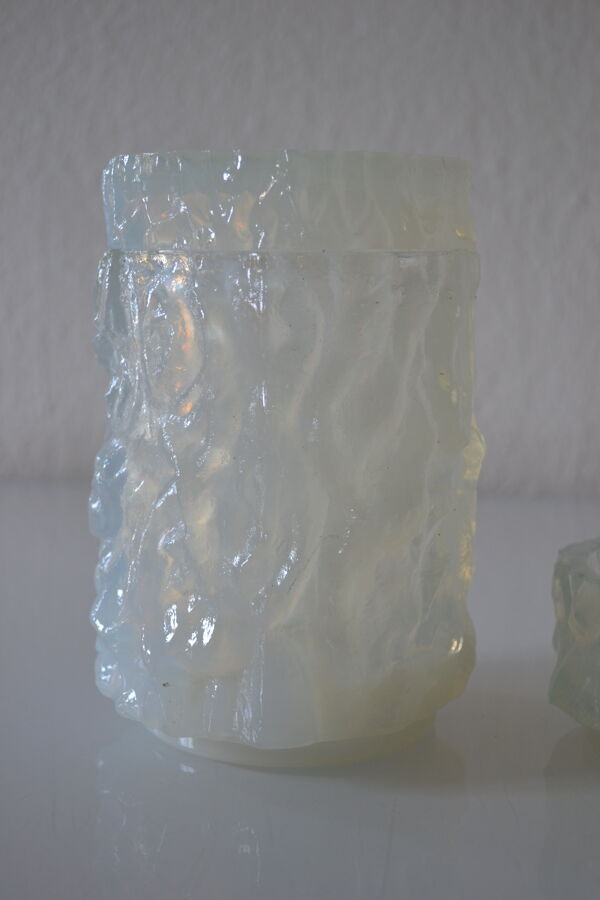3 pots verre opalescent 60's geoffrey baxter