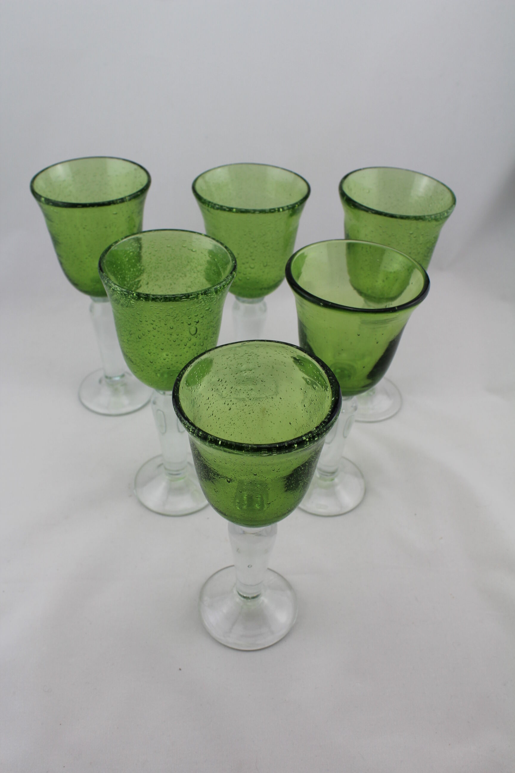 6 footed glasses in biot bubble