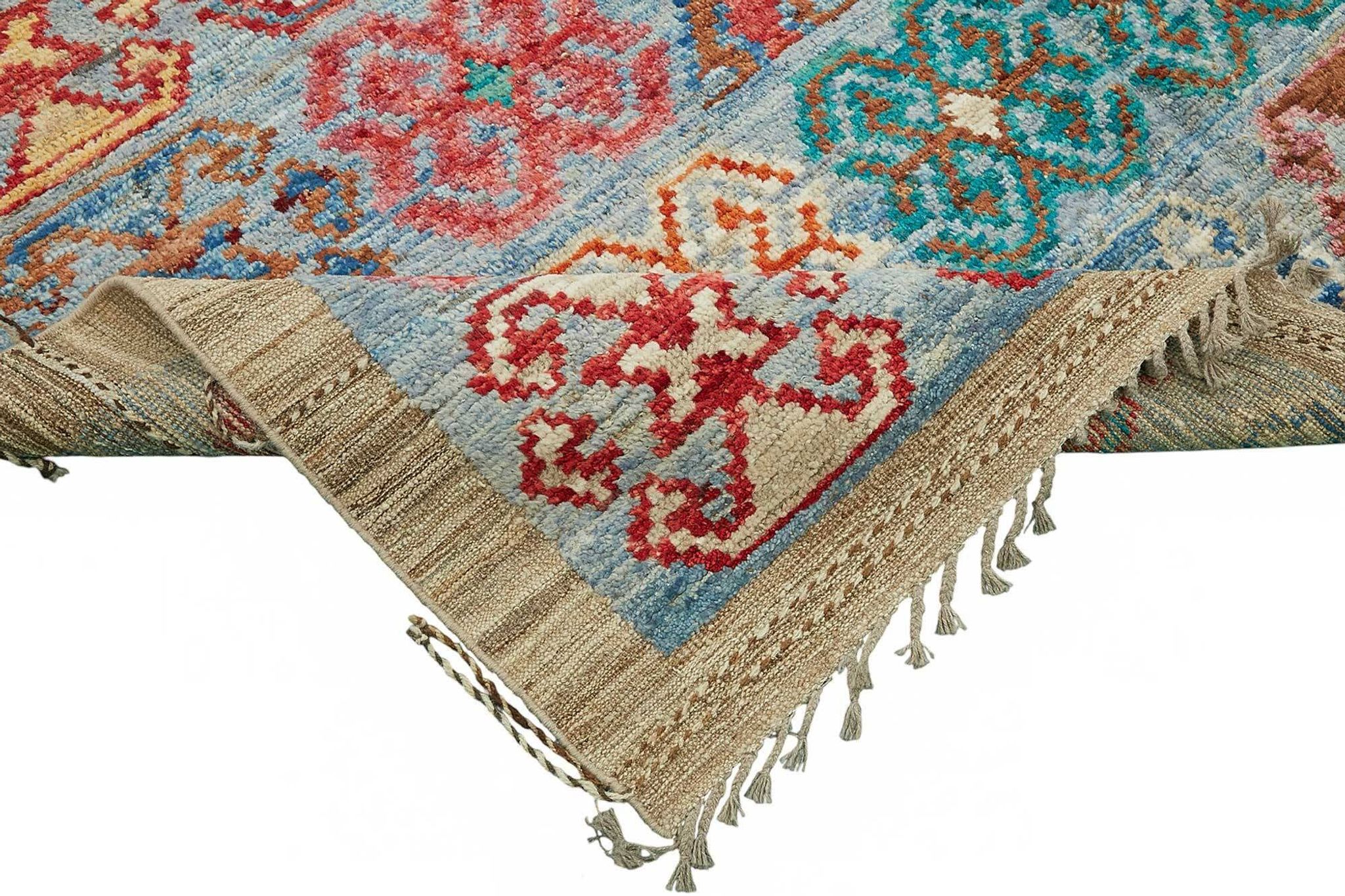 Handwoven Tribal One of a Kind 204 cm x 312 cm Multicolor Wool Carpet