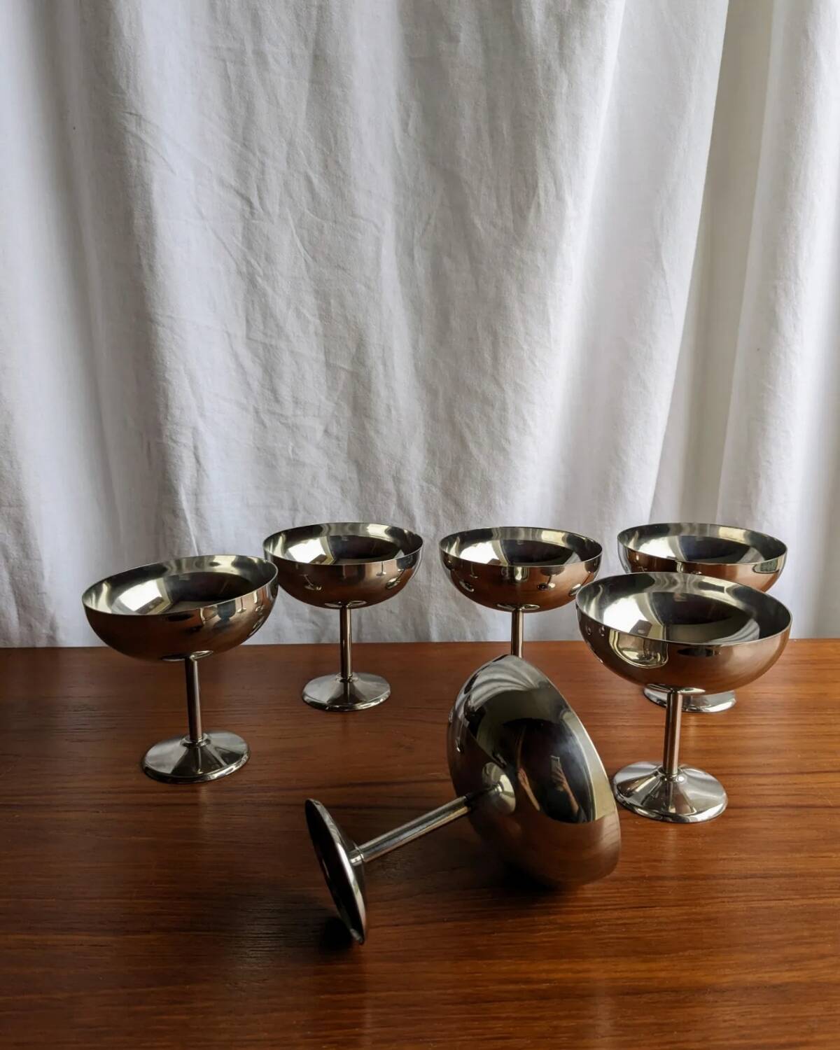 6 stainless steel ice cream cups