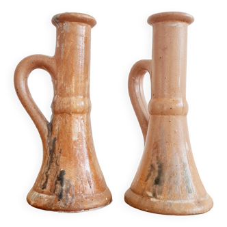 Bougeoirs anciens en grès