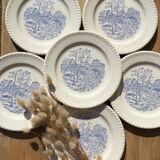Blue landscape dessert plates