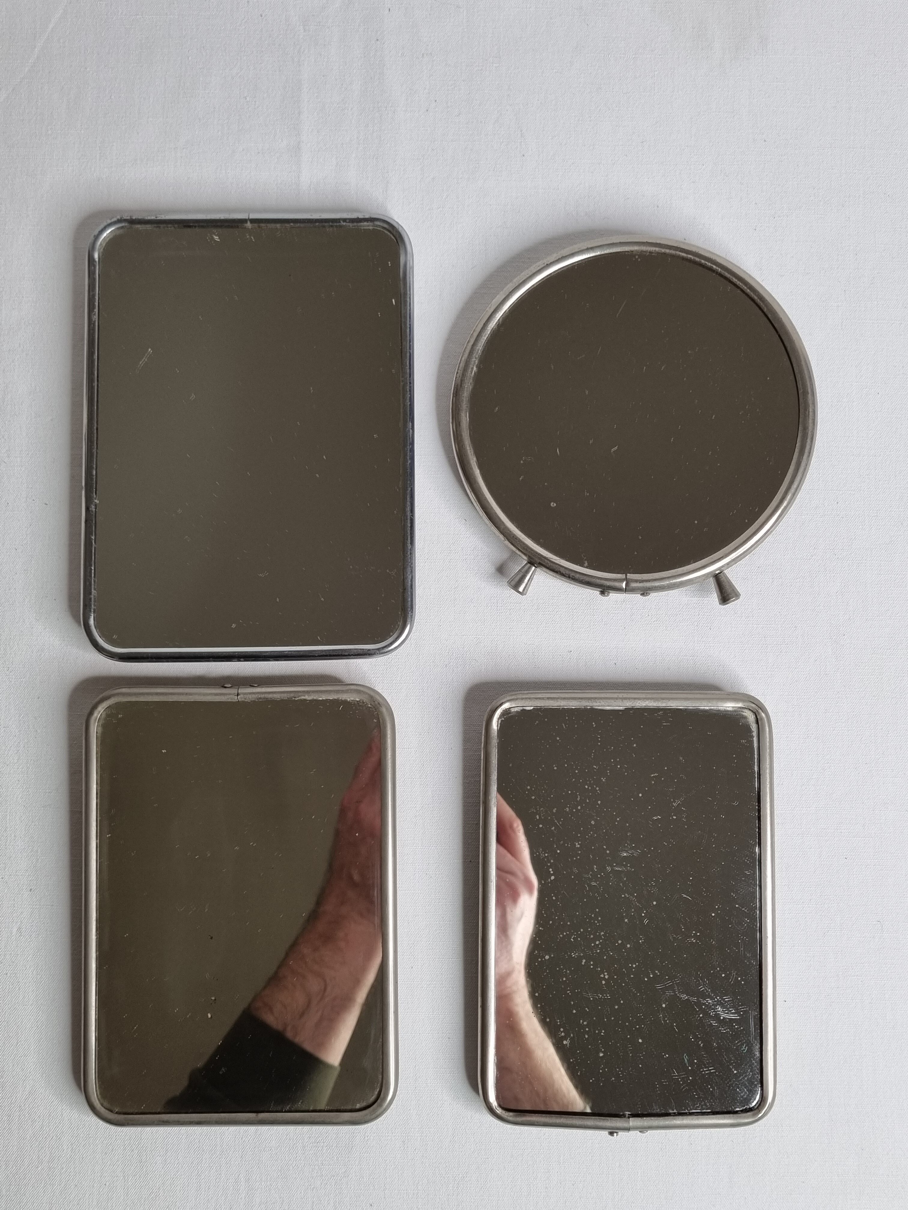 Set of four barber mirrors to be placed or hung