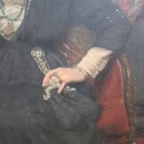 Large oil painting on canvas, portrait of a lady, signed and dated 1913