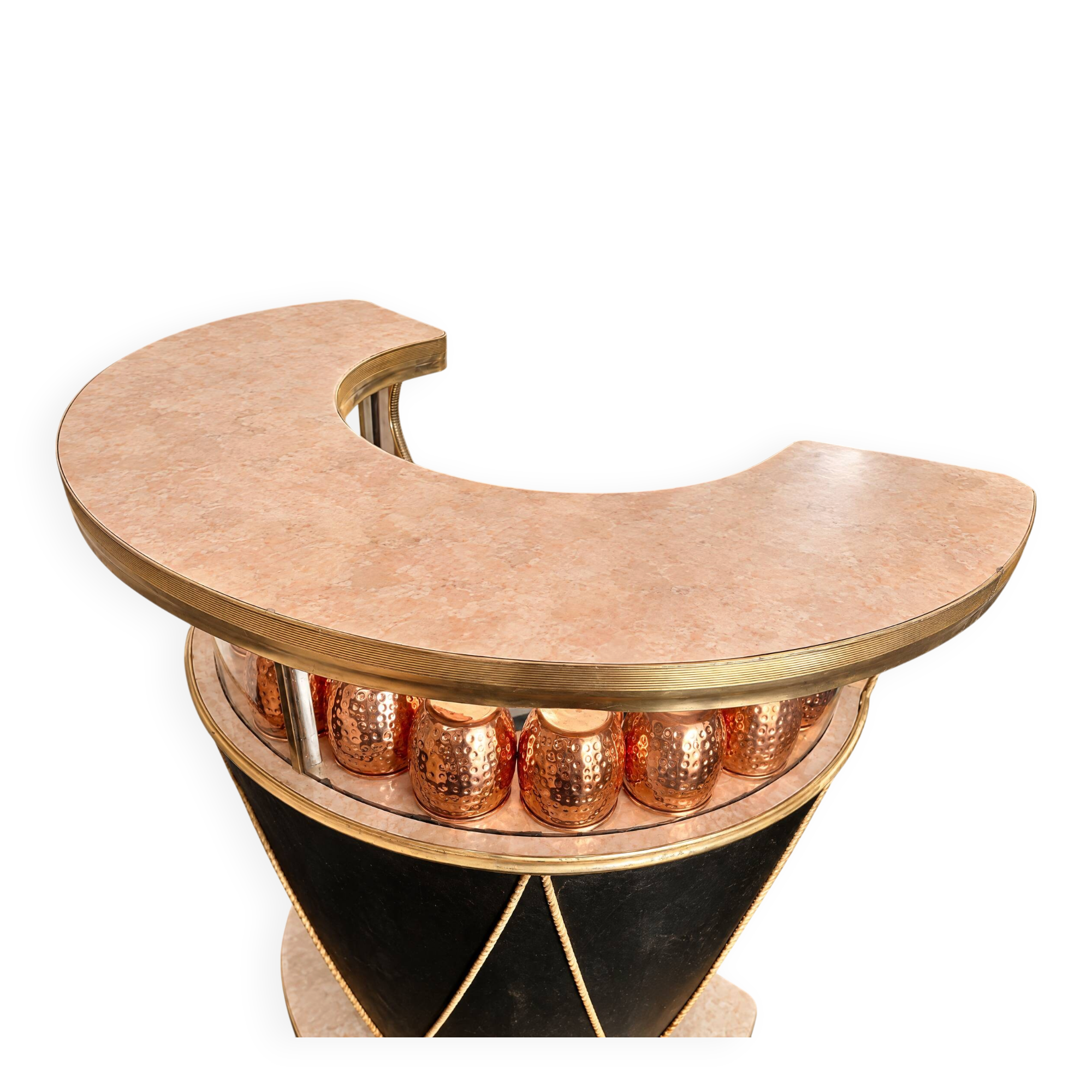 Vintage wooden and brass salon bar
