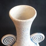 Studio Pottery Stoneware Handmade Bud Vase Blue Accent Signed