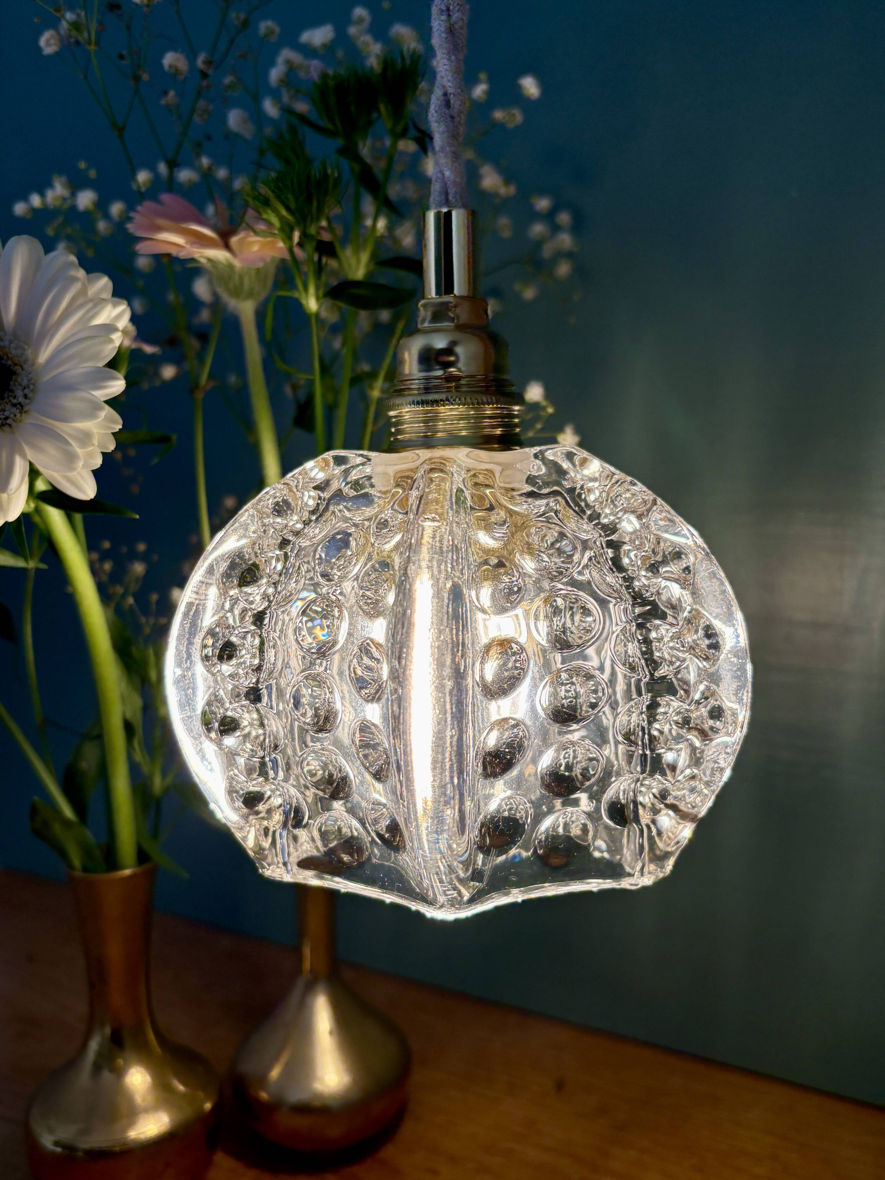 Vintage glass suspension globe