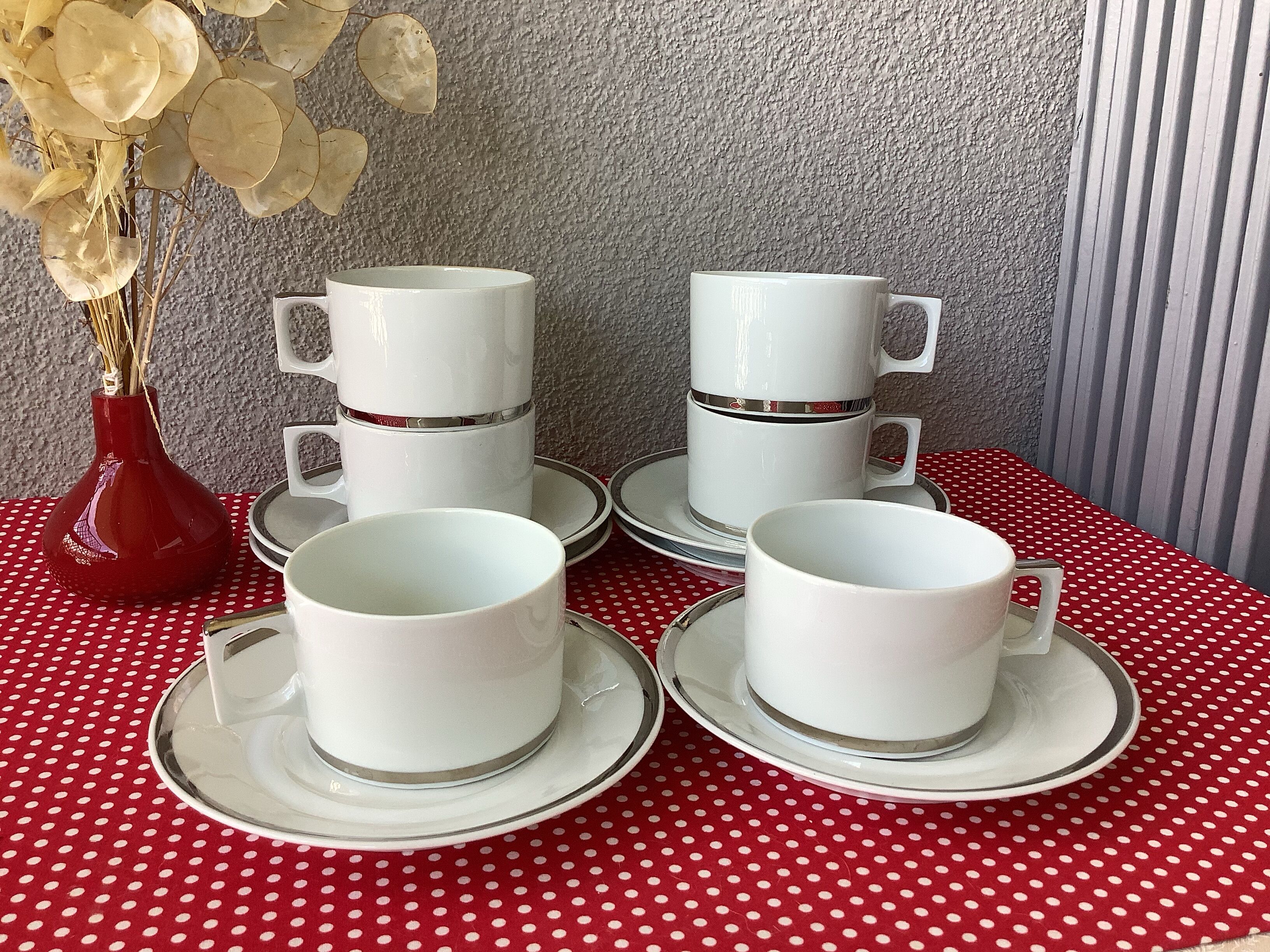 Cups Berry Lourioux porcelain from Limoges