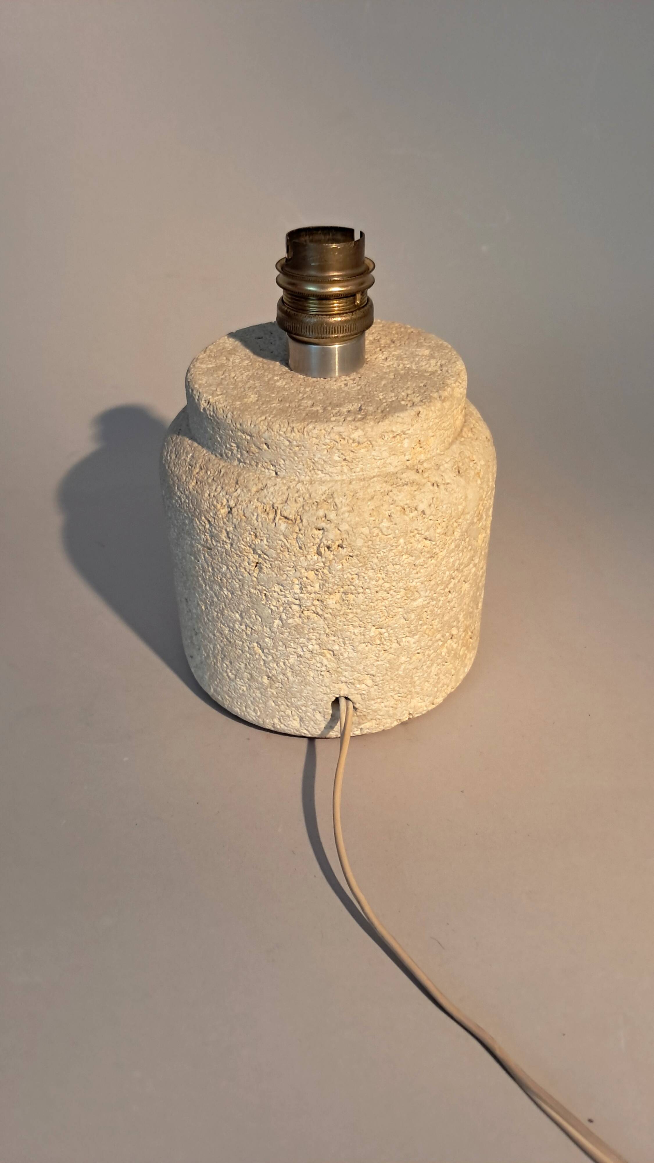 1960 travertine bedside lamp