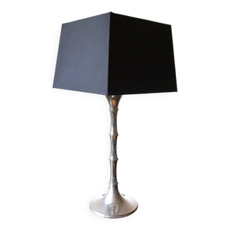 Table lamp made of chrome-plated