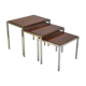Vintage rosewood and chrome tables with reversible trays