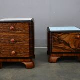 1935s pair of art deco bedside tables, Czechoslovakia