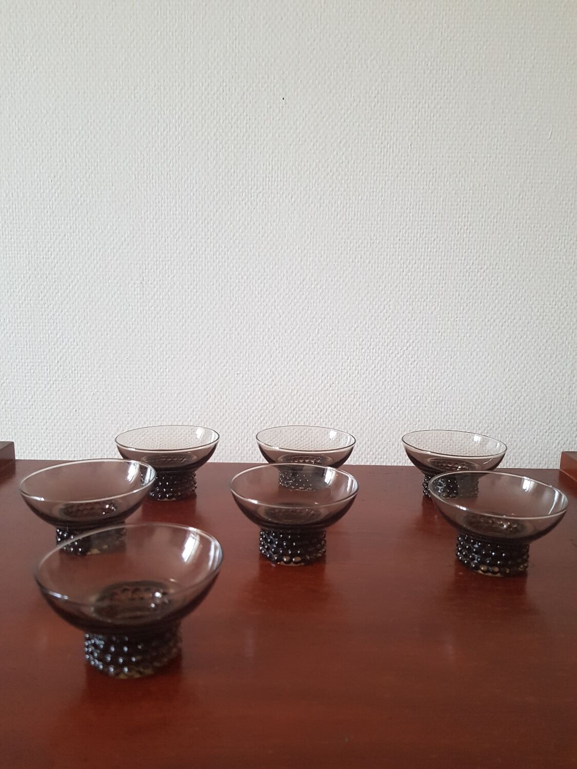 Set of 7 black vintage glasses